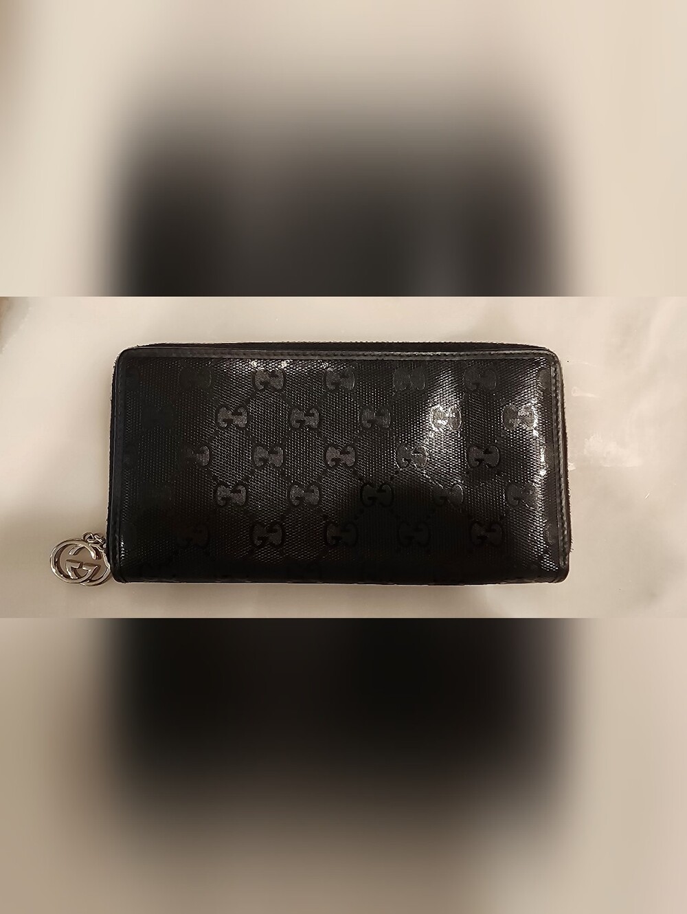 Gucci Black Signature Monogram Long Wallet
